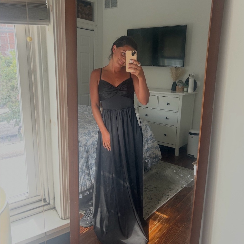Azazie Black Satin Dress